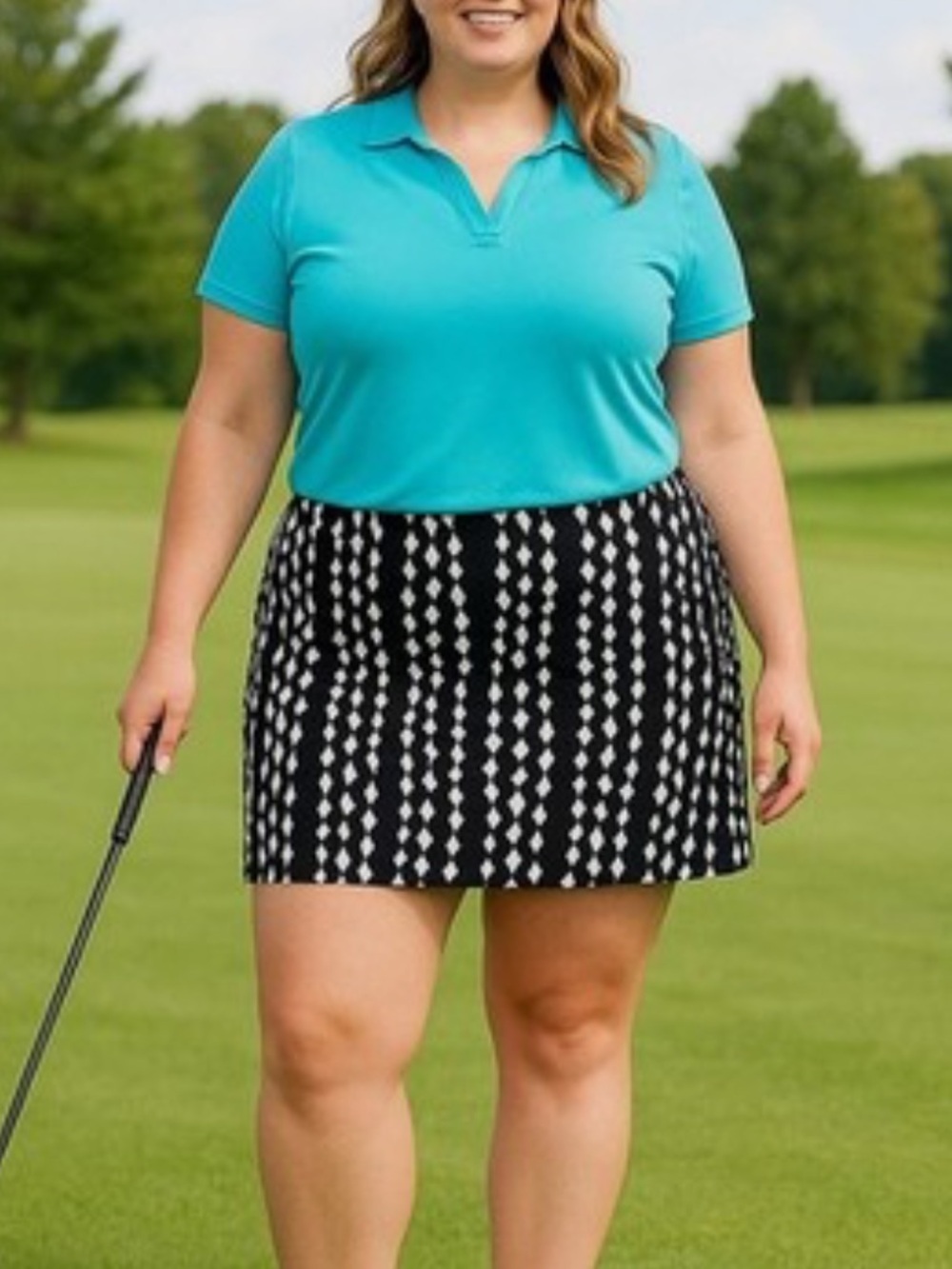 NWT Chico’s Women's Diamond Rain Black & White Golf Skort